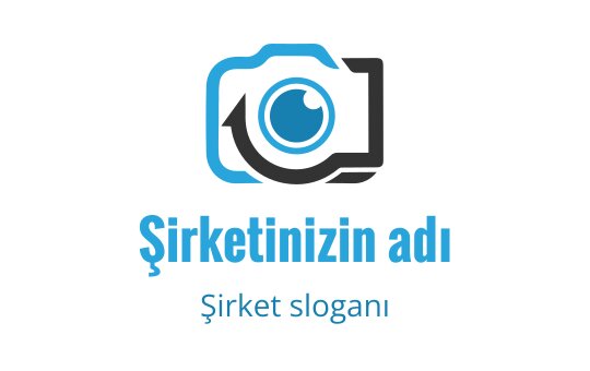 Mavi mercek ve şık hatlara sahip modern kamera logo tasarımı