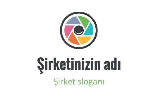 Daire şeklinde ve kalın yazılı renkli kamera lensi logo tasarımı