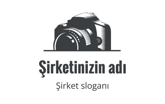 Kalın hatlar ve modern tipografi ile stilize edilmiş kamera logo tasarımı