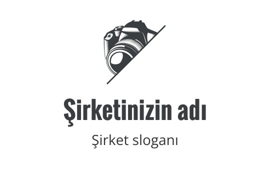 Şık, açılı kompozisyona sahip modern kamera logo tasarımı