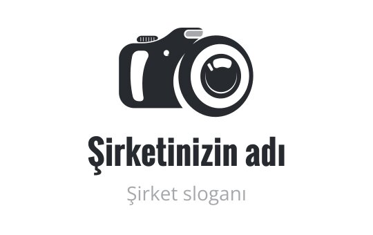 Modern kamera logo tasarımı, kalın tipografi ve temiz hatlarla