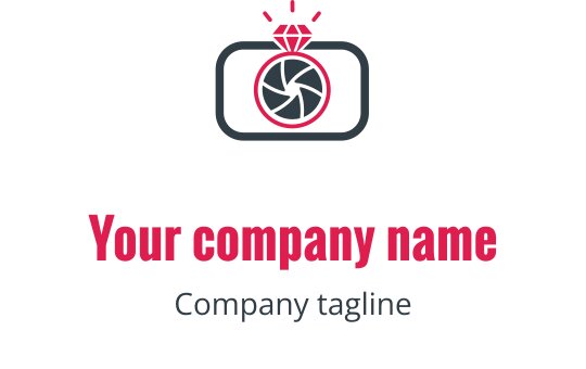 Yaratıcı logo tasarımı, üstünde elmas bulunan bir kamera merceği içeriyor