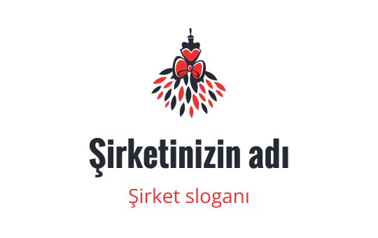 Kırmızı detaylar ve kurdele ile şık avize logo tasarımı
