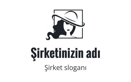 Şık bir logo tasarımı, şapka takan ve dalgalı saçı olan bir kadını içeriyor