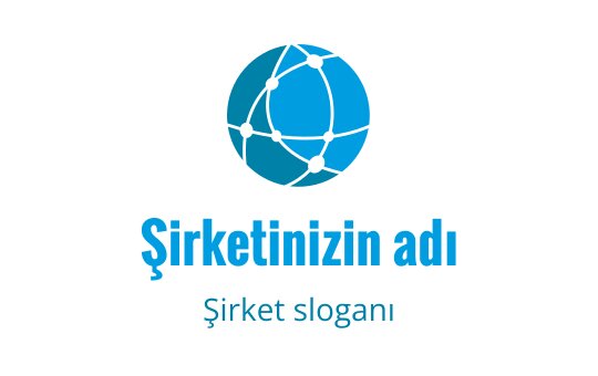Modern mavi küre logo tasarımı, birbirine bağlı hatlar ve düğümlerle