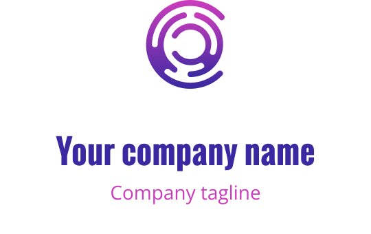 Gradient mor ve pembe tonlarında modern dairesel logo tasarımı