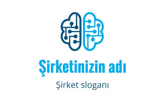 Modern mavi beyin logo tasarımı devre desenleriyle