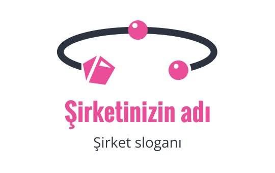 Pembe geometrik şekil ve dairesel unsurlar içeren yaratıcı logo tasarımı