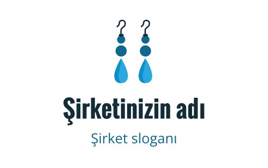 Mavi boncuklar ve damla şekilleri içeren şık küpe logo tasarımı