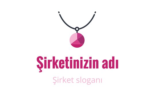 Şık bir logo tasarımı, bir kolyede geometrik pembe bir sarkıt içeriyor