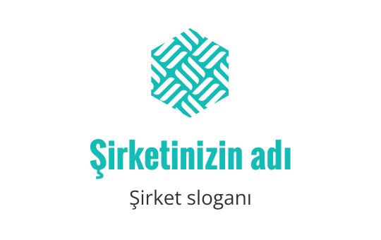 Teal dokuma desen unsurlarıyla geometrik altıgen logo tasarımı
