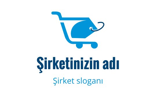Gülen filin yer aldığı eğlenceli alışveriş sepeti logo tasarımı