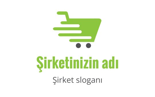 Hareketli çizgilerle dinamik yeşil alışveriş sepeti logo tasarımı