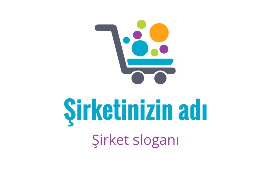 Renkli alışveriş sepeti logo tasarımı, canlı daireler ve modern tipografi ile