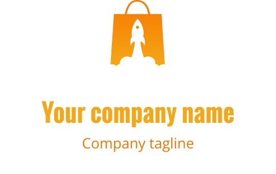 Turuncu ve altın çanta silueti içeren şık logo tasarımı