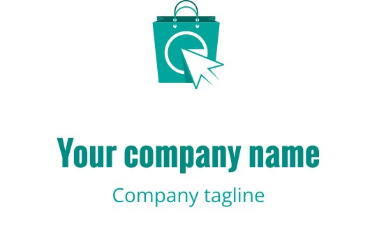 Modern bir görünümde stilize edilmiş alışveriş çantası içeren yeşil logo tasarımı