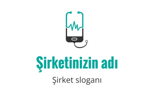 Akıllı telefon, kalp atış çizgisi ve kulaklık içeren modern logo tasarımı