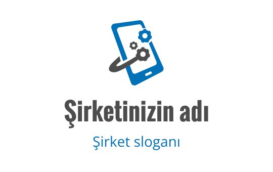 Akıllı telefon, dişliler ve dairesel ok içeren modern logo tasarımı