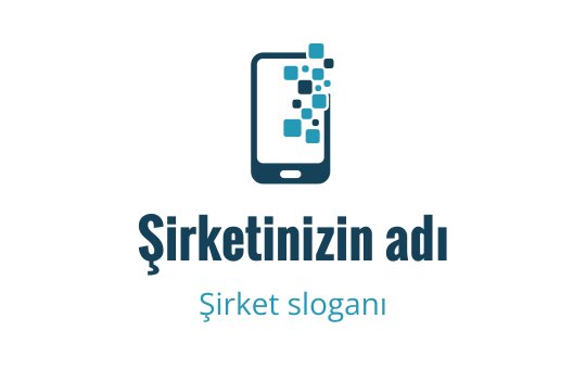 Mavi dijital piksel unsurlarıyla modern akıllı telefon logo tasarımı