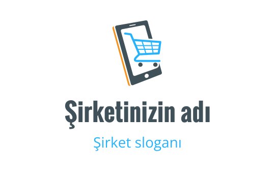 Akıllı telefon ve alışveriş sepeti silueti içeren modern logo tasarımı