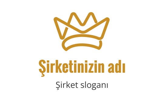 Modern bir hat ile altın rengi şık taç logo tasarımı