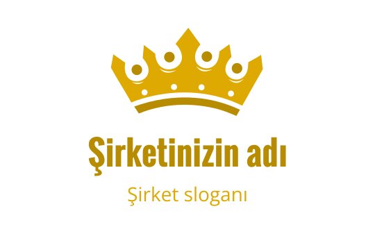 Şık altın taç logo tasarımı, kalın tipografi ile