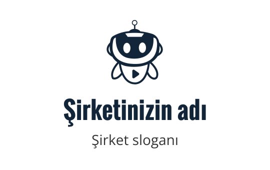 Arkadaşça bir ifadeye ve yuvarlak hatlara sahip eğlenceli robot logo tasarımı