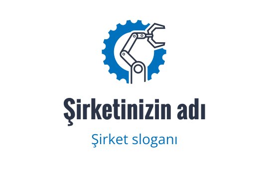 Mavi dişli içinde yer alan robotik kol ile modern logo tasarımı