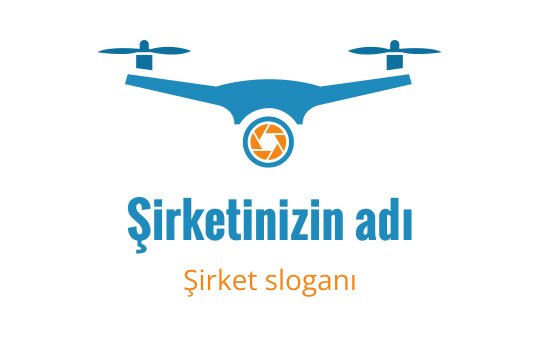 Merkezi kamera lensine sahip modern drone logo tasarımı