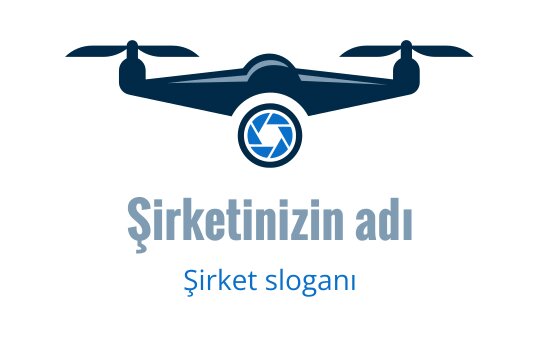 Dairesel kamera lensi unsuru ile modern drone logo tasarımı