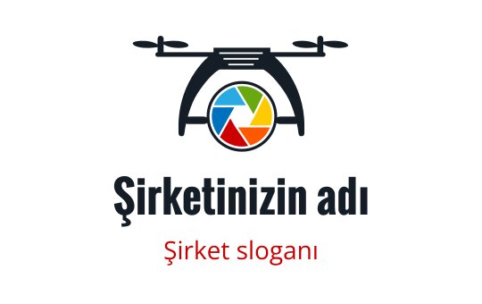 Renkli bir kamera merceği ve şık silueti olan drone logo tasarımı