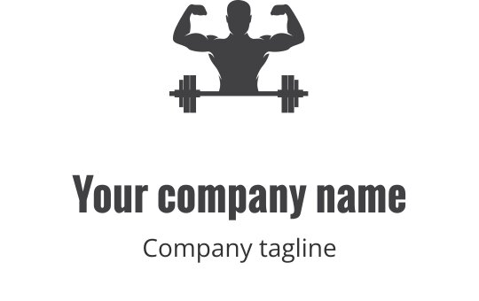 Kaslı bir figürün ağırlık kaldırdığı cesur spor logo tasarımı