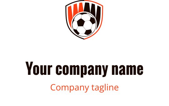 Dinamik şekillerle cesur bordo ve kırmızı futbol kalkanı logo tasarımı