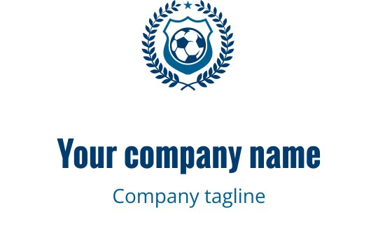Cesur hatlarla tasarlanmış yeşil ve lacivert futbol kalkan logosu