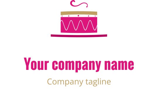 Cesur kırmızı ve altın logo tasarımı, stilize edilmiş yazı karakterleri içeriyor