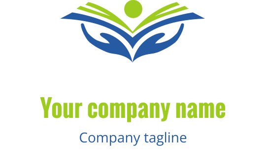 Şık logo tasarımı, teal vurgularla altın bir kitabı içeriyor
