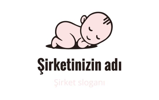 Şirin uyuyan bebek logo tasarımı, yumuşak pastel renklerle