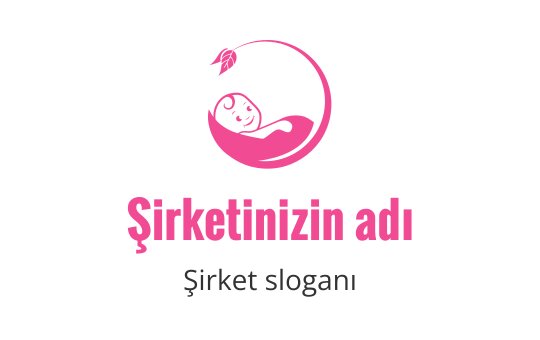 Hilal şeklinde bir bebek içeren eğlenceli pembe logo tasarımı