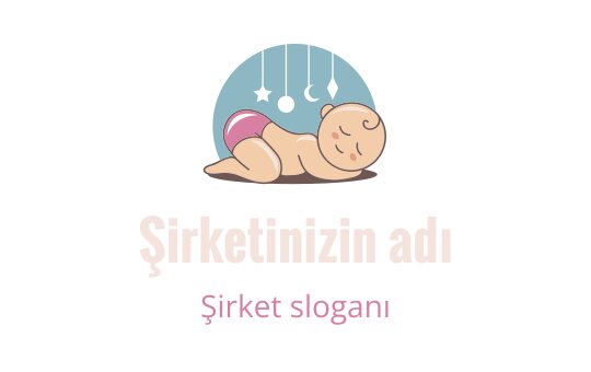 Uyuyan bebek ve hilal unsurlarıyla yumuşak bebek logo tasarımı