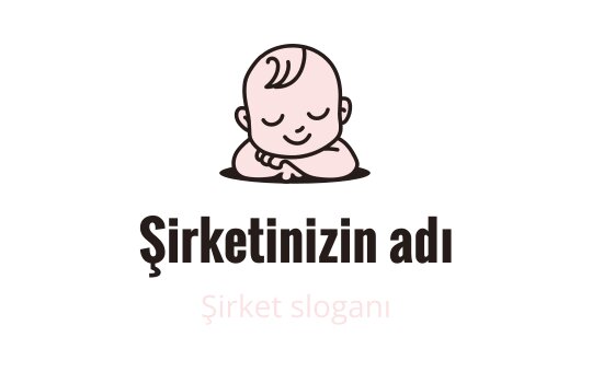 Sevimli bebek logo tasarımı, huzurlu bir ifade ve yumuşak renklerle