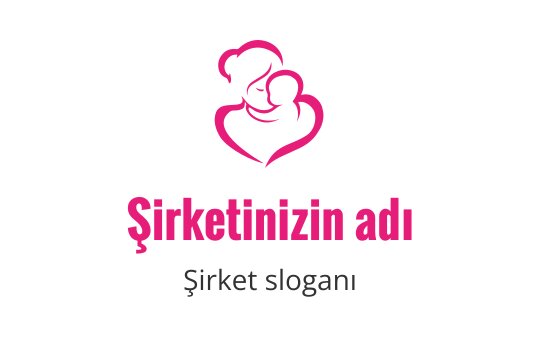 Anne ve çocuk figürlerinin pembe hatlarla tasarlandığı sıcak bir logo