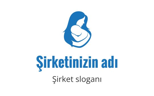 Modern mavi logo tasarımı, anne ve çocuk silueti içeriyor