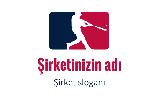 Kırmızı ve mavi unsurlarla hareketli bir logo tasarımı, bir vurucu eylemde