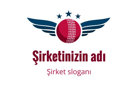 Kanatlı ve yıldızlı cesur kriket topu logo tasarımı