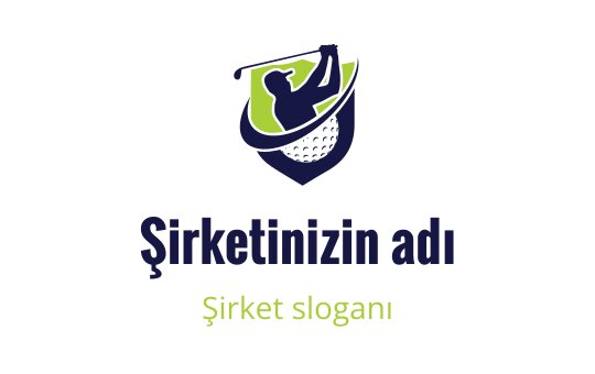 Aksiyon halindeki bir golfçüyü içeren dinamik logo tasarımı