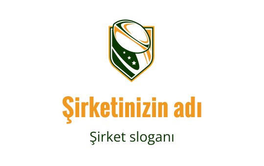 Yeşil yapraklar ve turuncu vurgularla cesur bir kalkan logo tasarımı