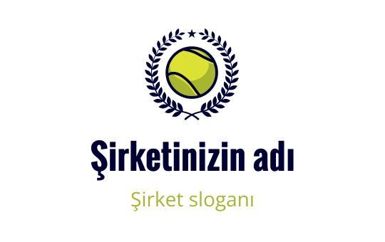 Sarı top ve defne dalı içeren modern tenis logo tasarımı