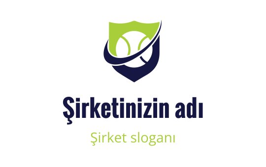 Yeşil ve lacivert unsurlar içeren modern kalkan logo tasarımı