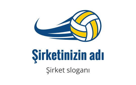 Mavi ve sarı vurgularla dinamik voleybol logo tasarımı
