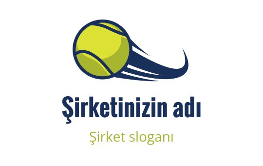 Mavi ve sarı hareket çizgileriyle dinamik tenis topu logo tasarımı